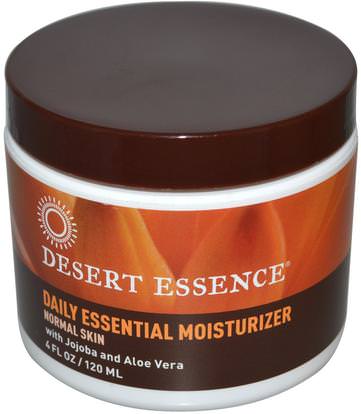 Desert Essence, Daily Essential Moisturizer, 4 fl oz (120 ml) ,الجمال، العناية بالوجه، الكريمات المستحضرات، الأمصال، الصحة، الجلد