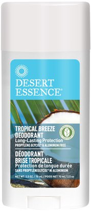 Desert Essence, Deodorant, Tropical Breeze, 2.5 oz (70 ml) ,حمام، الجمال، مزيل العرق