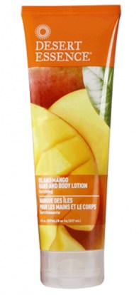 Desert Essence, Hand and Body Lotion, Island Mango, 8 fl oz (237 ml) ,حمام، الجمال، غسول الجسم