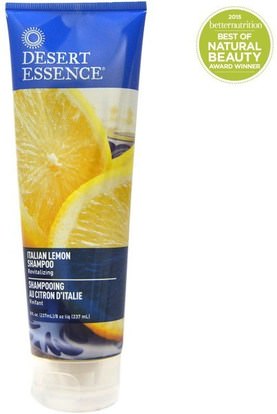 Desert Essence, Italian Lemon Shampoo, Revitalizing, 8 fl oz (237 ml) ,حمام، الجمال، الشامبو، الشعر، فروة الرأس، مكيف