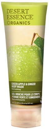 Desert Essence, Organics, Body Wash, Green Apple & Ginger, 8 fl oz (237 ml) ,حمام، الجمال، هلام الاستحمام
