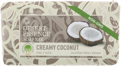 Desert Essence, Soap Bar, Creamy Coconut, 5 oz (142 g) ,حمام، الجمال، الصابون، الصحة، بشرة