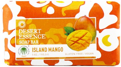 Desert Essence, Soap Bar, Island Mango, 5 oz (155.5 g) ,حمام، الجمال، الصابون