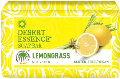 Desert Essence, Soap Bar, Lemongrass, 5 oz (142 g) ,حمام، الجمال، الصابون، الصحة، بشرة