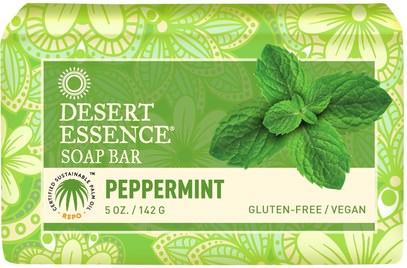 Desert Essence, Soap Bar, Peppermint, 5 oz (142 g) ,حمام، الجمال، الصابون، الصحة، بشرة