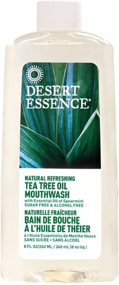 Desert Essence, Tea Tree Oil Mouthwash, 8 fl oz (240 ml) ,حمام، الجمال، شفهي، الأسنان، تهتم، غسول الفم