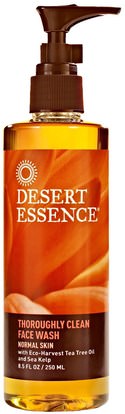 Desert Essence, Thoroughly Clean Face Wash, Normal Skin, 8.5 fl oz (250 ml) ,الجمال، العناية بالوجه، المطهرات للوجه، الصحة، إلتحم
