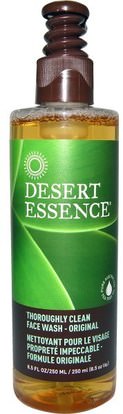 Desert Essence, Thoroughly Clean Face Wash - Original, 8.5 fl oz (250 ml) ,الجمال، العناية بالوجه، المطهرات للوجه، الصحة، إلتحم