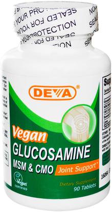 Deva, Vegan, Glucosamine, MSM & CMO, 90 Tablets ,والصحة، والعظام، وهشاشة العظام، والصحة المشتركة