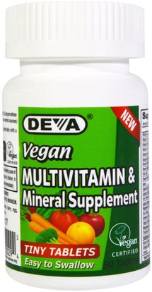 Deva, Vegan, Multivitamin & Mineral Supplement, Tiny Tablets, 90 Tablets ,الفيتامينات، الفيتامينات