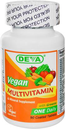Deva, Vegan, Multivitamin & Mineral Supplement, 90 Coated Tablets ,الفيتامينات، الفيتامينات