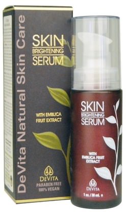 DeVita, Natural Skin Care, Skin Brightening Serum, 1 oz (30 ml) ,الصحة، الجلد المصل، الجمال، العناية بالوجه، نوع الجلد الوردية، البشرة الحساسة