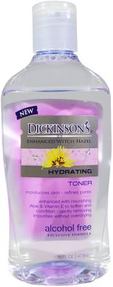 Dickinson Brands, Enhanced Witch Hazel, Hydrating Toner, Alcohol Free, 16 fl oz (473 ml) ,الجمال، أحبار الوجه، الجلد، الساحرة هازل