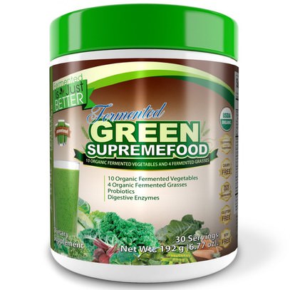 Divine Health, Fermented Green Supremefood, Unsweetened, 6.77 oz (192 g) ,المكملات الغذائية، سوبرفوودس، الخضر