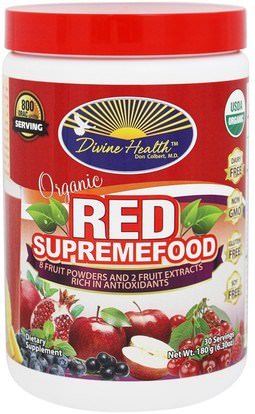 Divine Health, Organic Red SupremeFood, 6.30 oz (180 g) ,المكملات الغذائية، سوبرفوودس، أوراك مضادات الأكسدة