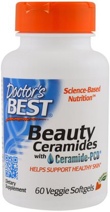 Doctors Best, Beauty Ceramides with Ceramide-PCD, 60 Veggie Caps ,الصحة، المرأة، الجلد، مكملات الشعر، مكملات الأظافر، ملاحق الجلد