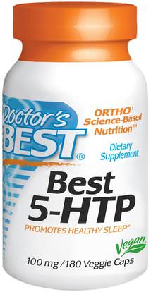 Doctors Best, Best 5-HTP, 100 mg, 180 Veggie Caps ,المكملات الغذائية، 5-هتب، 5-هتب 100 ملغ