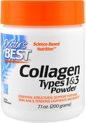Doctors Best, Best Collagen, Types 1 & 3, Powder, 7.1 oz (200 g) ,الصحة، العظام، هشاشة العظام، الكولاجين