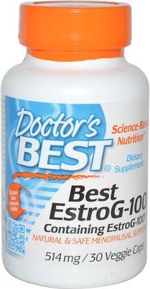 Doctors Best, Best EstroG-100, 514 mg, 30 Veggie Caps ,والصحة، والنساء، وانقطاع الطمث