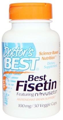 Doctors Best, Best Fisetin, Featuring Novusetin, 100 mg, 30 Veggie Caps ,والصحة، واضطراب نقص الانتباه، إضافة، أدهد، الدماغ