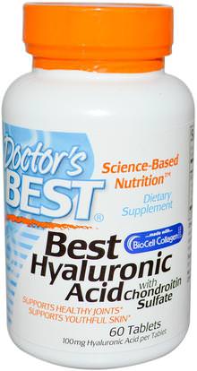 Doctors Best, Best Hyaluronic Acid with Chondroitin Sulfate, 60 Tablets ,الصحة، المرأة، هيالورونيك، العظام، هشاشة العظام