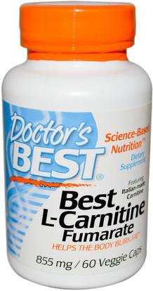 Doctors Best, Best L-Carnitine Fumarate, 855 mg, 60 Veggie Caps ,المكملات الغذائية، والأحماض الأمينية، ل كارنيتين، ل كارنيتين فوماريت