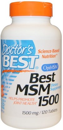 Doctors Best, Best MSM 1500, 1500 mg, 120 Tablets ,الصحة، هشاشة العظام، ليغنيسول مسم، التهاب المفاصل