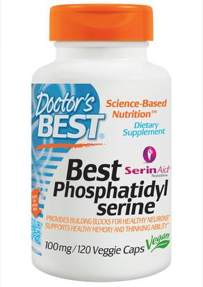 Doctors Best, Best Phosphatidylserine with SerinAid, 100 mg, 120 Veggie Caps ,المكملات الغذائية، فسفاتيديل، ومكافحة الشيخوخة