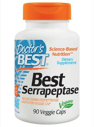 Doctors Best, Best Serrapeptase, 40,000 SPU, 90 Veggie Caps ,والمكملات الغذائية، والانزيمات، سيرابيبتاس