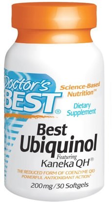 Doctors Best, Ubiquinol, Featuring Kanekas QH, 200 mg, 30 Softgels ,المكملات الغذائية، مضادات الأكسدة، أوبيكينول خ، أوبيكينول coq10 200 ملغ