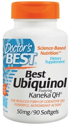 Doctors Best, Ubiquinol, Featuring Kanekas QH, 50 mg, 90 Softgels ,المكملات الغذائية، مضادات الأكسدة، أوبيكينول خ، أوبيكينول coq10 050 ملغ
