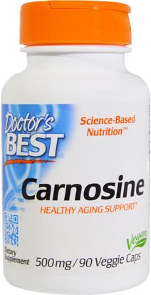 Doctors Best, Carnosine, 500 mg, 90 Veggie Caps ,المكملات الغذائية، والأحماض الأمينية، ل كارنوزين