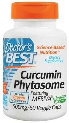 Doctors Best, Curcumin Phytosome, With Meriva, 500 mg, 60 Veggie Caps ,المكملات الغذائية، مضادات الأكسدة، الكركمين، ميريفا فيتوسوم الكركمين