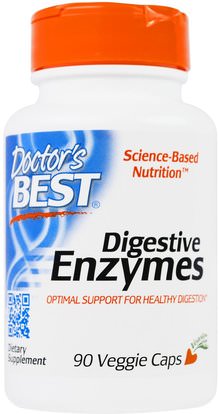 Doctors Best, Digestive Enzymes, 90 Veggie Caps ,المكملات الغذائية، الإنزيمات، اللاكتاز