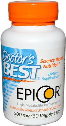 Doctors Best, Epicor, 500 mg, 60 Veggie Caps ,المكملات الغذائية، بيتا جلوكان، الانفلونزا الباردة والفيروسية، إبيكور
