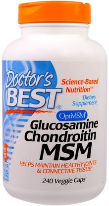 Doctors Best, Glucosamine Chondroitin MSM with OptiMSM, 240 Veggie Caps ,المكملات الغذائية، شوندروتن الجلوكوزامين