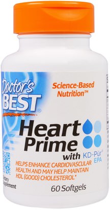 Doctors Best, Heart Prime with KD-Pr EPA, 60 Softgels ,المكملات الغذائية، أنزيم q10، coq10