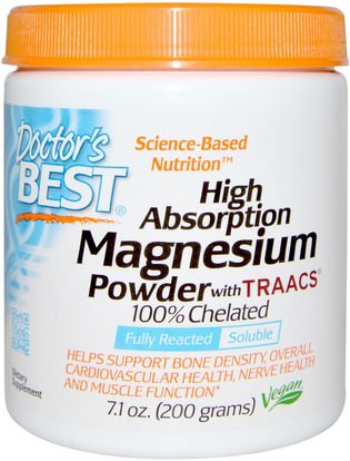 Doctors Best, High Absoprtion Magnesium Powder, with TRAACS, 7.1 oz (200 g) ,المكملات الغذائية، المعادن، المغنيسيوم