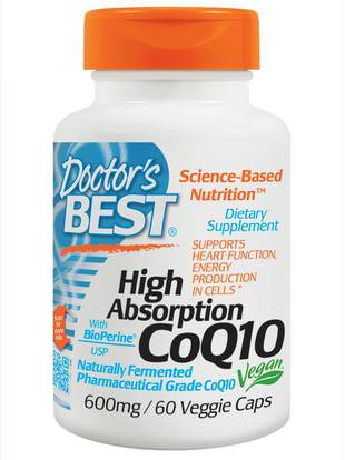 Doctors Best, High Absorption CoQ10 with BioPerine, 600 mg, 60 Veggie Caps ,المكملات الغذائية، أنزيم q10، coq10 600 ملغ