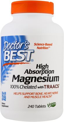 Doctors Best, High Absorption Magnesium, 100% Chelated, 240 Tablets ,المكملات الغذائية، المعادن، المغنيسيوم