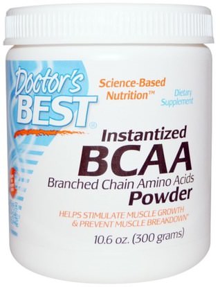 Doctors Best, Instantized BCAA Powder, 10.6 oz (300 g) ,المكملات الغذائية، والأحماض الأمينية، بكا (متفرعة سلسلة الأحماض الأمينية)
