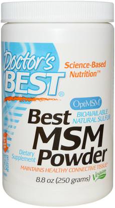 Doctors Best, MSM Powder with OptiMSM, 8.8 oz (250 g) ,الصحة، هشاشة العظام، ليغنيسول مسم، التهاب المفاصل