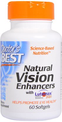 Doctors Best, Natural Vision Enhancers, with Lutemax 2020, 60 Softgels ,والرعاية الصحية، والعناية بالعيون، والرعاية الرؤية، والرؤية