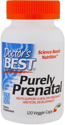 Doctors Best, Purely Prenatal, 120 Veggie Caps ,والمكملات الغذائية، والصحة، والمرأة