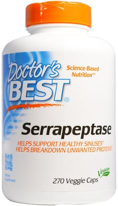 Doctors Best, Best Serrapeptase, 40,000 SPU, 270 Veggie Caps ,والمكملات الغذائية، والانزيمات، سيرابيبتاس