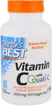 Doctors Best, Vitamin C, Featuring Quali-C, 1000 mg, 120 Veggie Caps ,الفيتامينات، وفيتامين ج، وفيتامين ج حمض الاسكوربيك