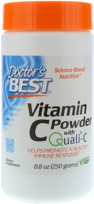 Doctors Best, Vitamin C Powder, with Quali-C, 8.8 oz (250 g) ,الفيتامينات، وفيتامين ج، وفيتامين ج مسحوق وبلورات، وفيتامين ج حمض الاسكوربيك