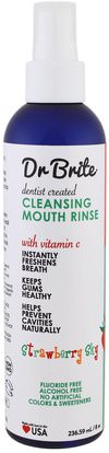Dr. Brite, Cleansing Mouth Rinse for Kids, Strawberry Sky, 8 oz (236.59 ml) ,والصحة، وجفاف الفم، ورعاية الفم والأسنان