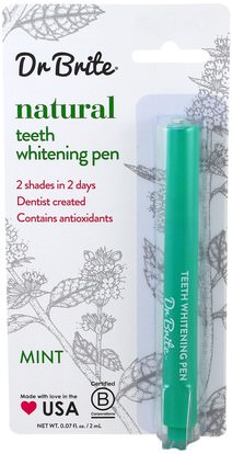 Dr. Brite, Natural Teeth Whitening Pen, Mint.07 fl oz (2 ml) ,حمام، الجمال، معجون أسنان