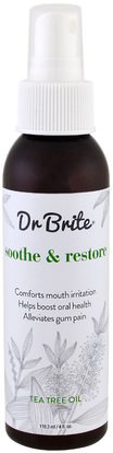 Dr. Brite, Sooth & Restore Oral Spray, Tea Tree Oil, 4 fl oz (118.3 ml) ,والصحة، وجفاف الفم، ورعاية الفم والأسنان